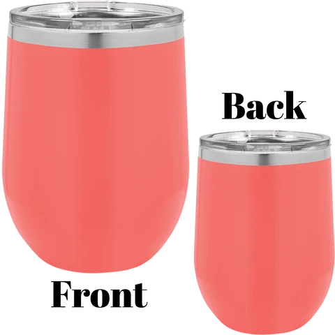 12 oz wine tumbler coral
