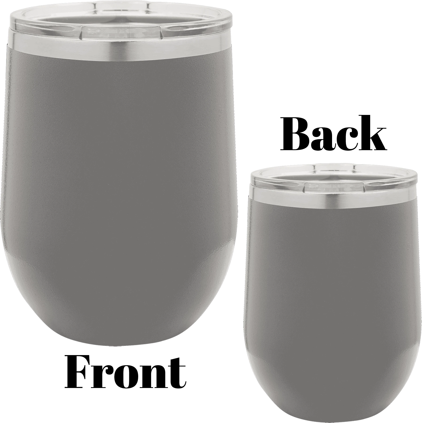 12 oz wine tumbler dark gray