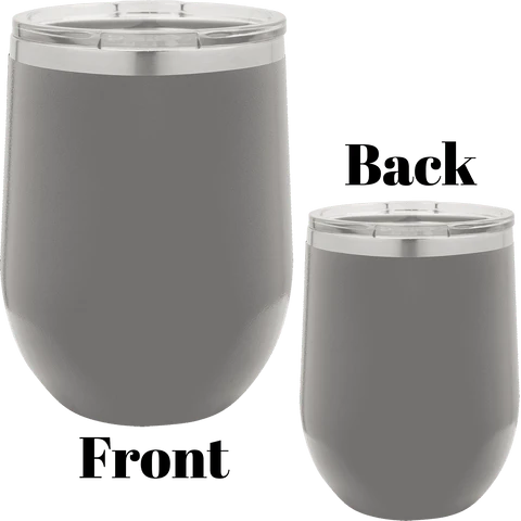 12 oz wine tumbler dark gray