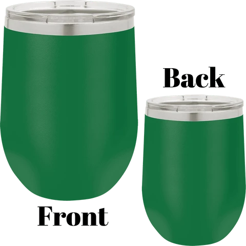 12 oz wine tumbler green