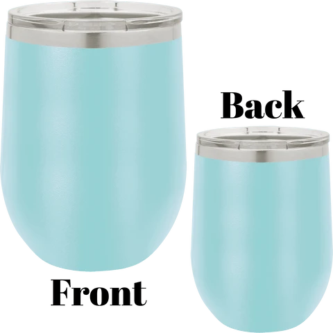 12 oz wine tumbler light blue