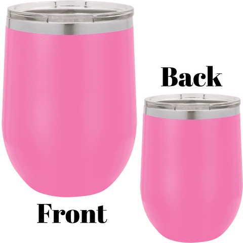 12 oz wine tumbler pink