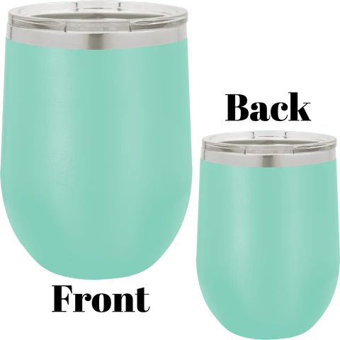 12 oz wine tumbler teal