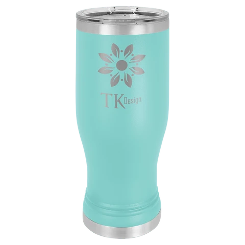 20oz Pilsner teal logo